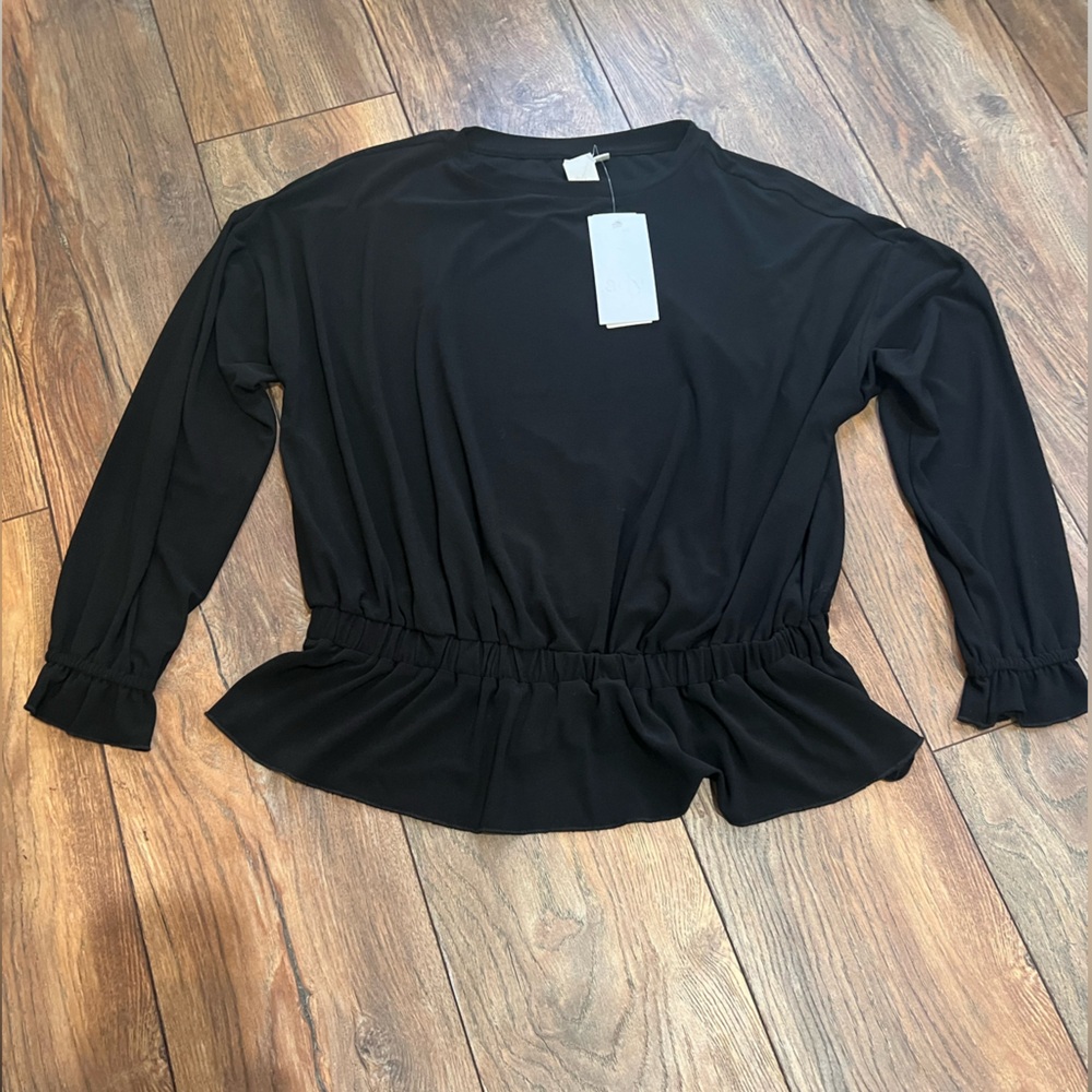 { ady p } Chic Black Long Sleeve Blouse